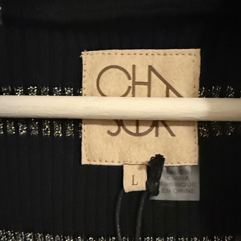 Chaser Black and Gray Striped Women's Cardigan - Picture 4 of 10